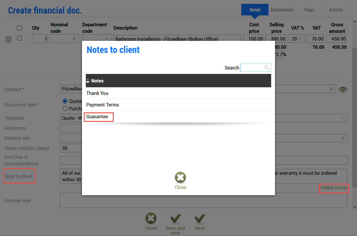 Notes Client Pay Articles
